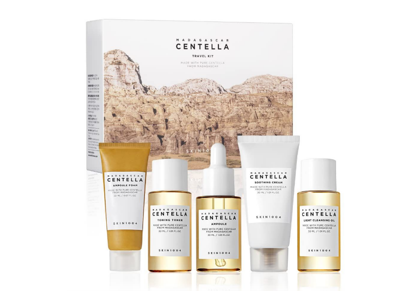 SKIN1004 Centella Cleanser, Face Serum, Toner, Soothing SkinCare Travel Set