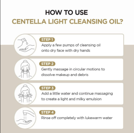 SKIN1004 Centella Light Cleansing Oil - Korean Gentle Double Face Cleanser